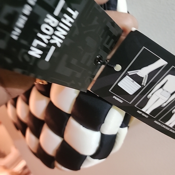 Think Royln Black and White  Check Print Woven Bum Bag - Picture 5 of 10